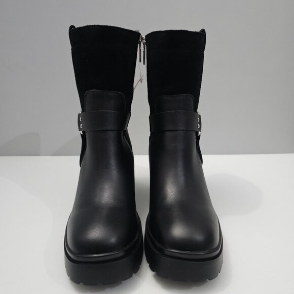 NEW Blondo Rebel Ankle Boot Womens 9.5 Black Leather Waterproof Moto Biker Heel - Picture 5 of 14